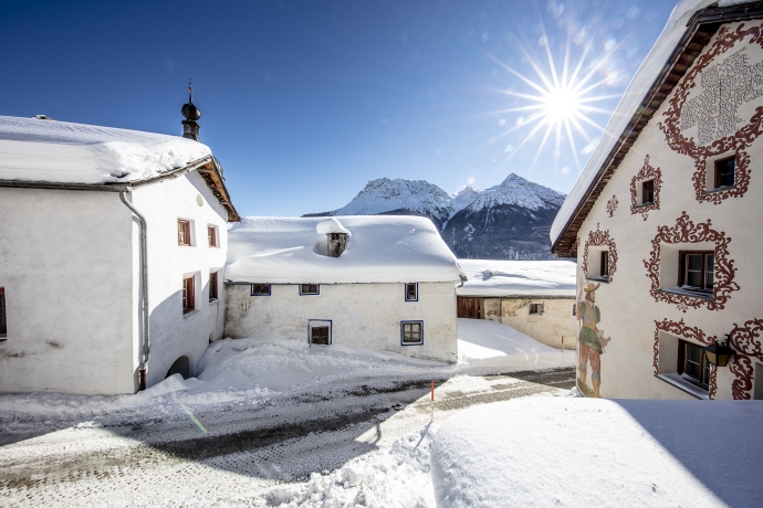 Tschlin, Unterengadin, im Winter Tschlin, Unterengadin, im Winter