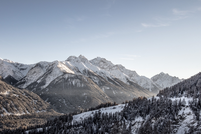 Ramosch, Unterengadin, im Winter