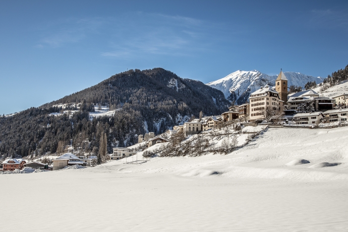 Ramosch, Unterengadin, im Winter