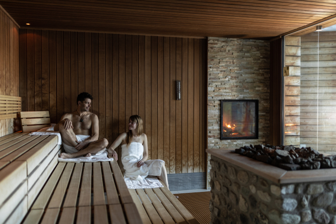 Kaminsauna im Bogn Engiadina.