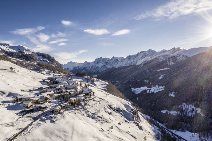 Guarda, Unterengadin, im Winter