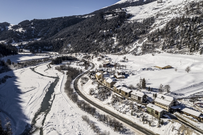 Strada-Martina, Unterengadin, im Winter Strada-Martina, Unterengadin, im Winter