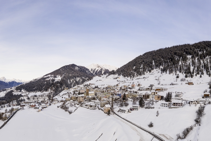 Ramosch, Unterengadin, im Winter