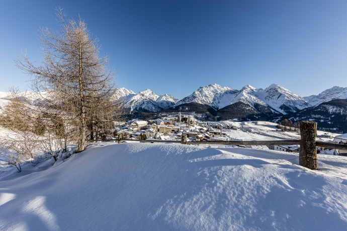 Ftan, Unterengadin, im Winter