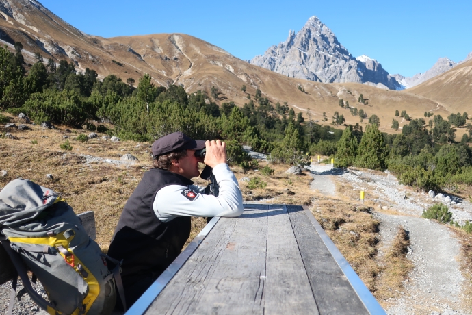 Parkwächter im Schweizerischen Nationalpark.