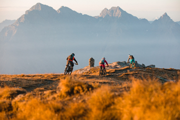 Mountainbiken im Unterengadin im Herbst