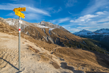 Wegweiser auf dem Margunet.