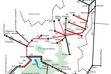 ÖV Linienübersicht Gästekarte Scuol und Valsot
