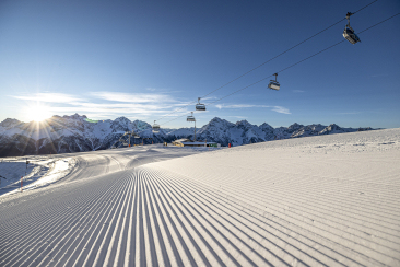 Offene Pisten und Anlagen im Wintersportgebiet Motta Naluns.