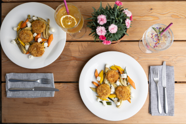 Vegetarisches Gericht vom Crusch Alba in Guarda.