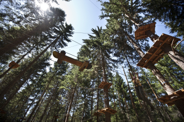 Der Seilpark Engadin bei Sur En, Sent.